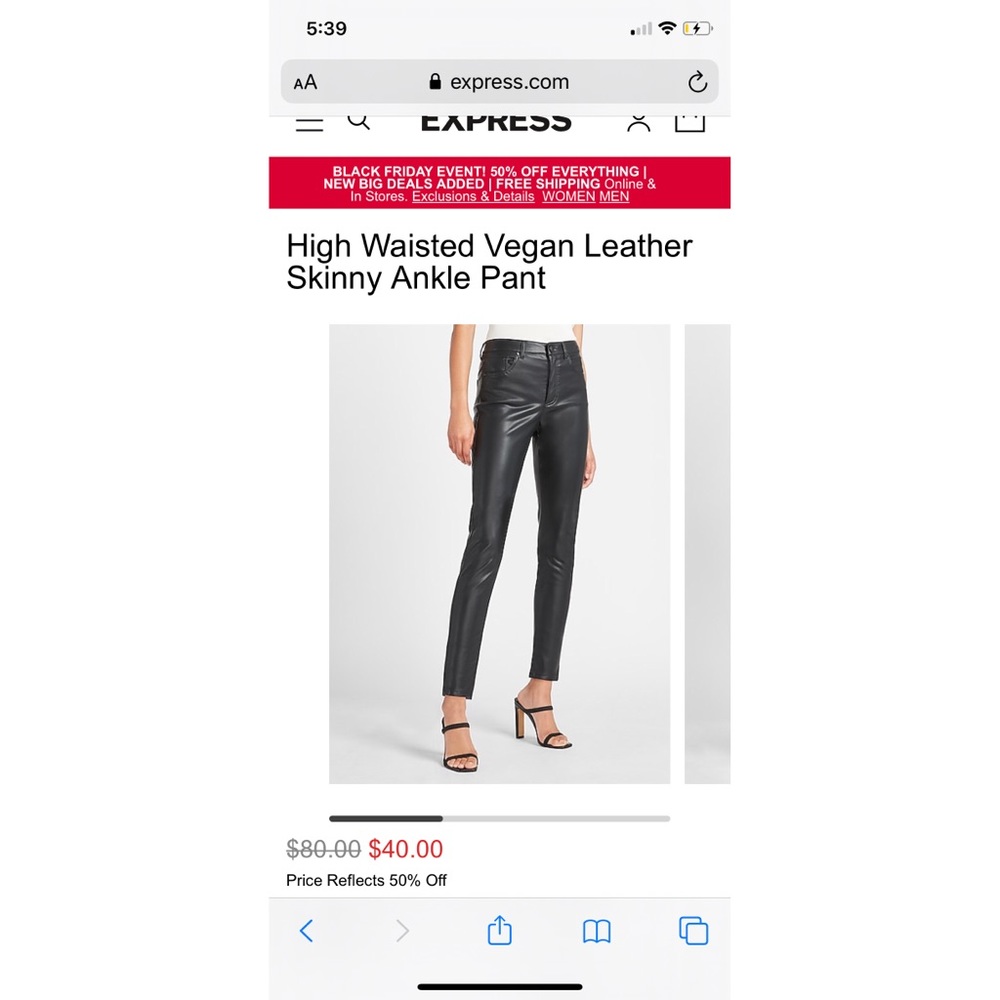 Express Vegan Leather Black Pants